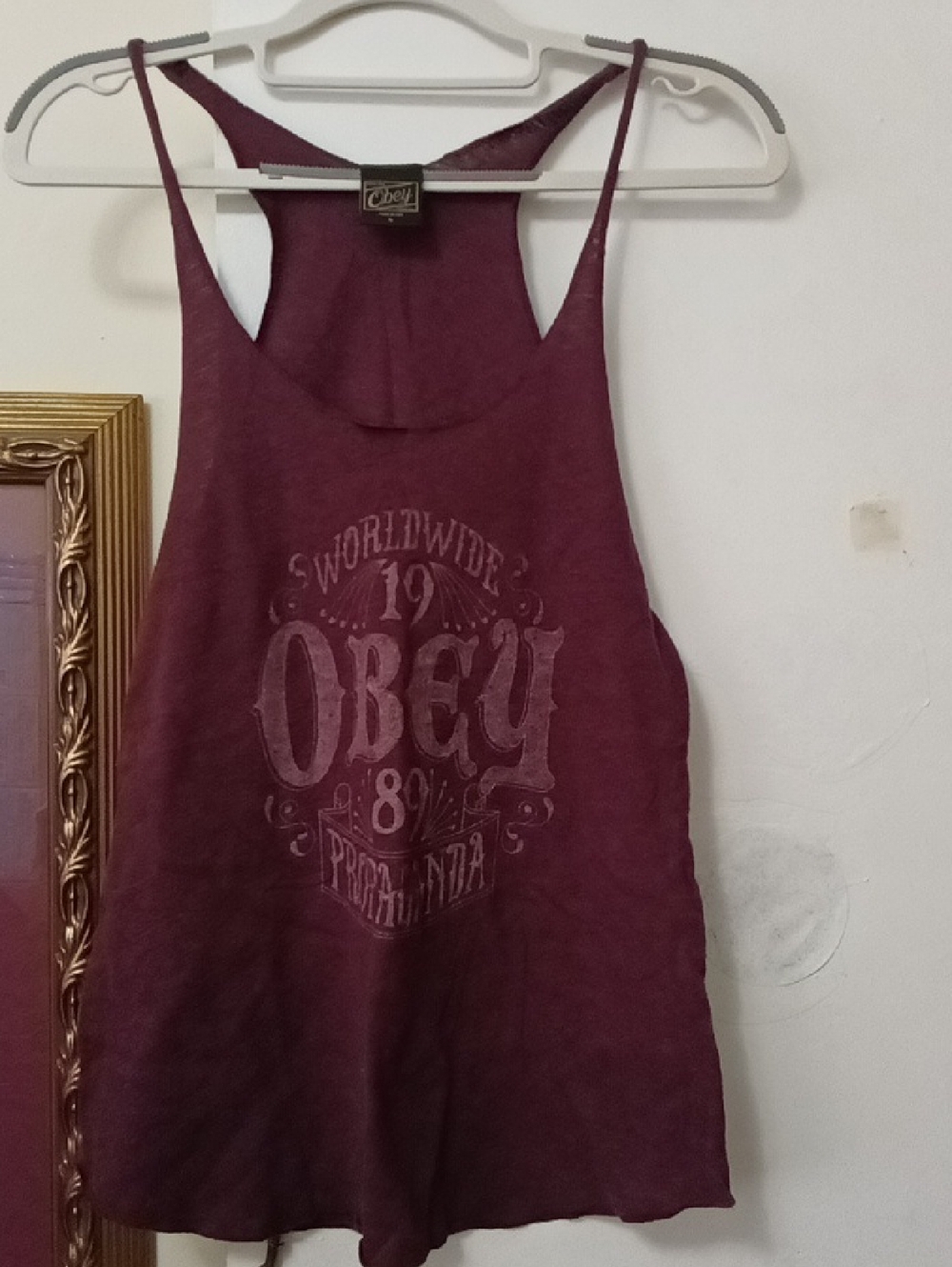 OBEY Women's Pale Plum/Purple Graphic Racerback Tank